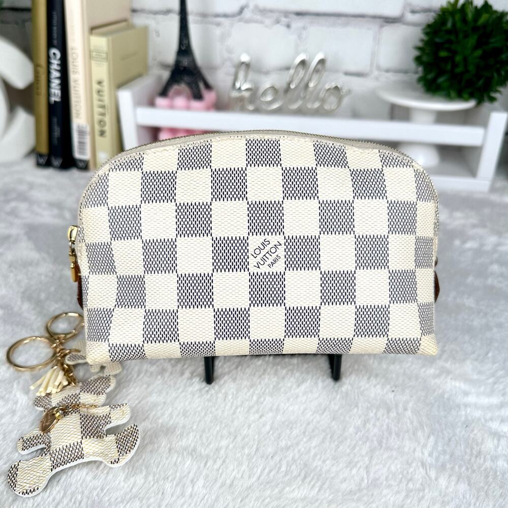 Louis Vuitton Damier Azur Pouch PM or Crossbody Bag NICE! Great gift!